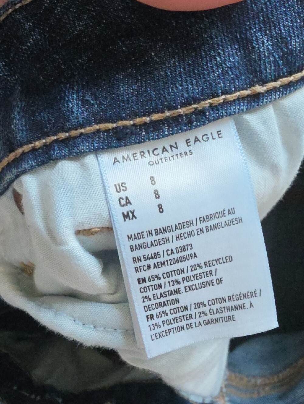 American Eagle Outfitters Dark Blue Denim Cuffed Shorts - Picture 5 of 5